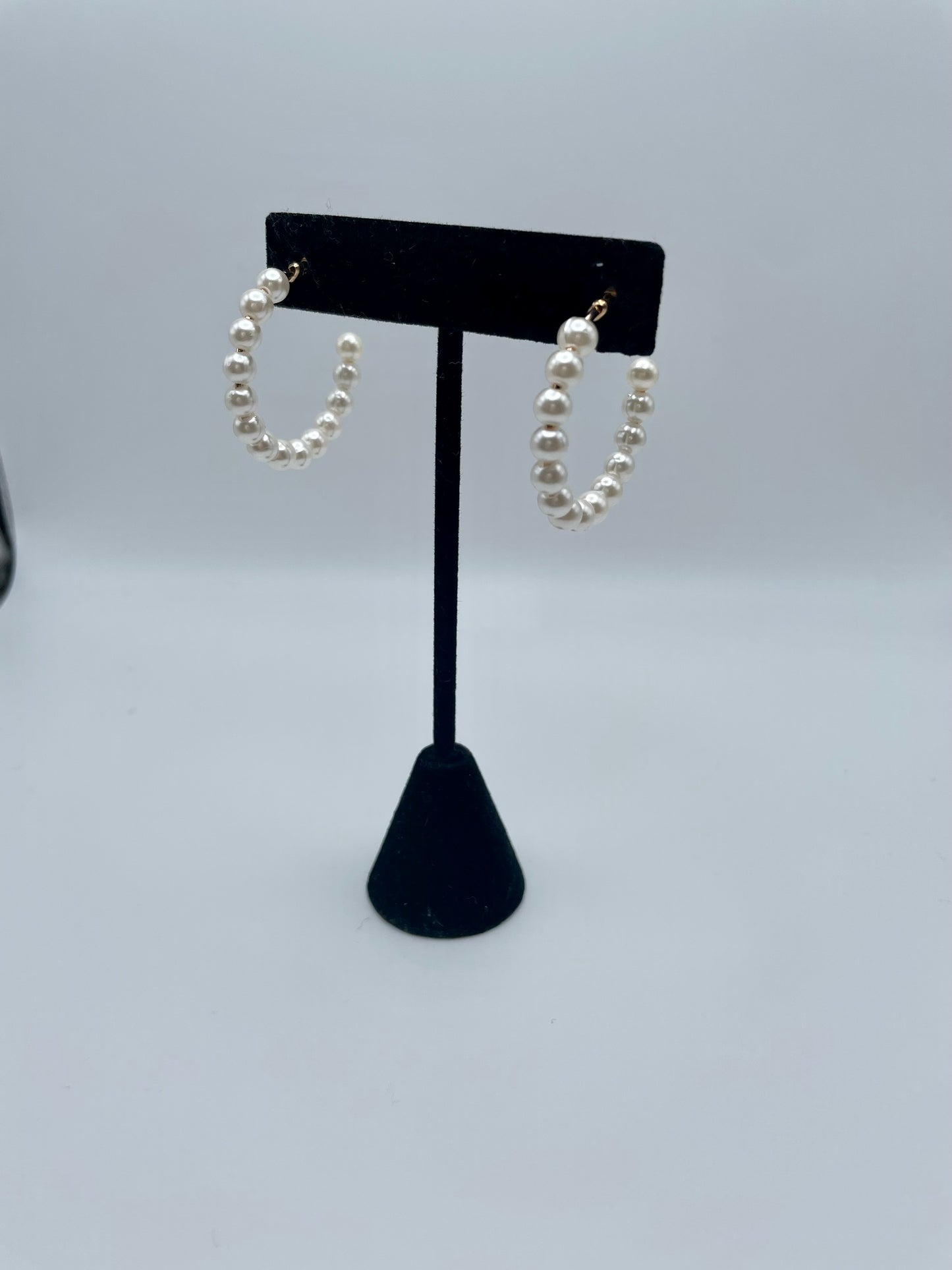 Small pearl hoops