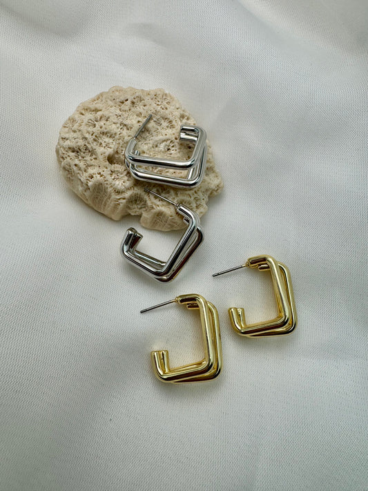 Holly Square Hoop Earrings